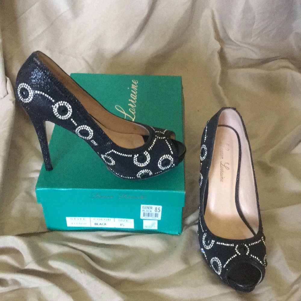 Black and silver heels
